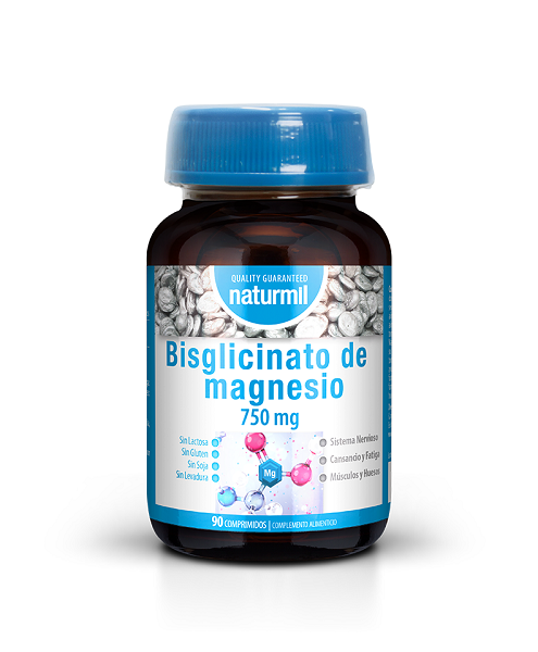 Bisglicinato De Magnesio 750 Mg. 90 Cápsulas - Naturmil