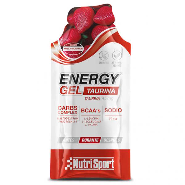 Gel Carbo Complex Energy Con Taurina Sabor Fresa 35 G. - Nutrisport