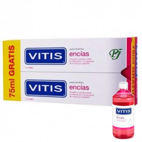 Pack Pastas Encías 2 X 150 Ml. + Regalo Colutorio 30 Ml. - Vitis