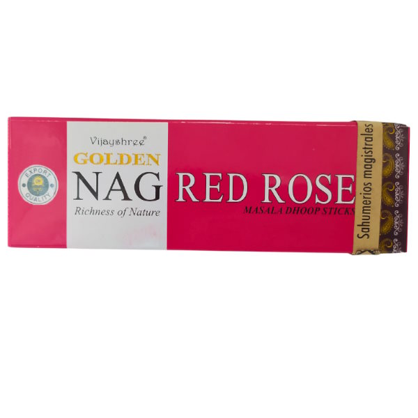 Incienso Golden Nag Red Rose Dhoop Sticks - Vijayshree 