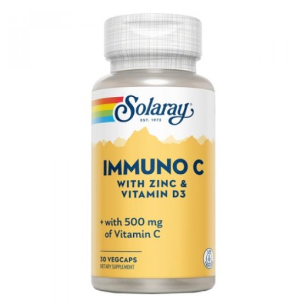Inmuno C Con Zinc & Vitamina D3 30 Vegcáps - Solaray