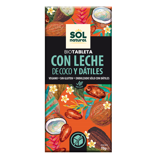 Tableta Chocolate Leche Coco Con Dátiles - Sol Natural