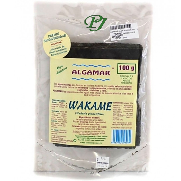 Alga Wakame Hoja 100 G. - Algamar