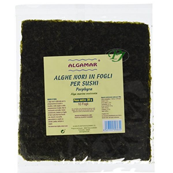 Alga Nori Para Sushi 10 Hojas 25Gr - Algamar