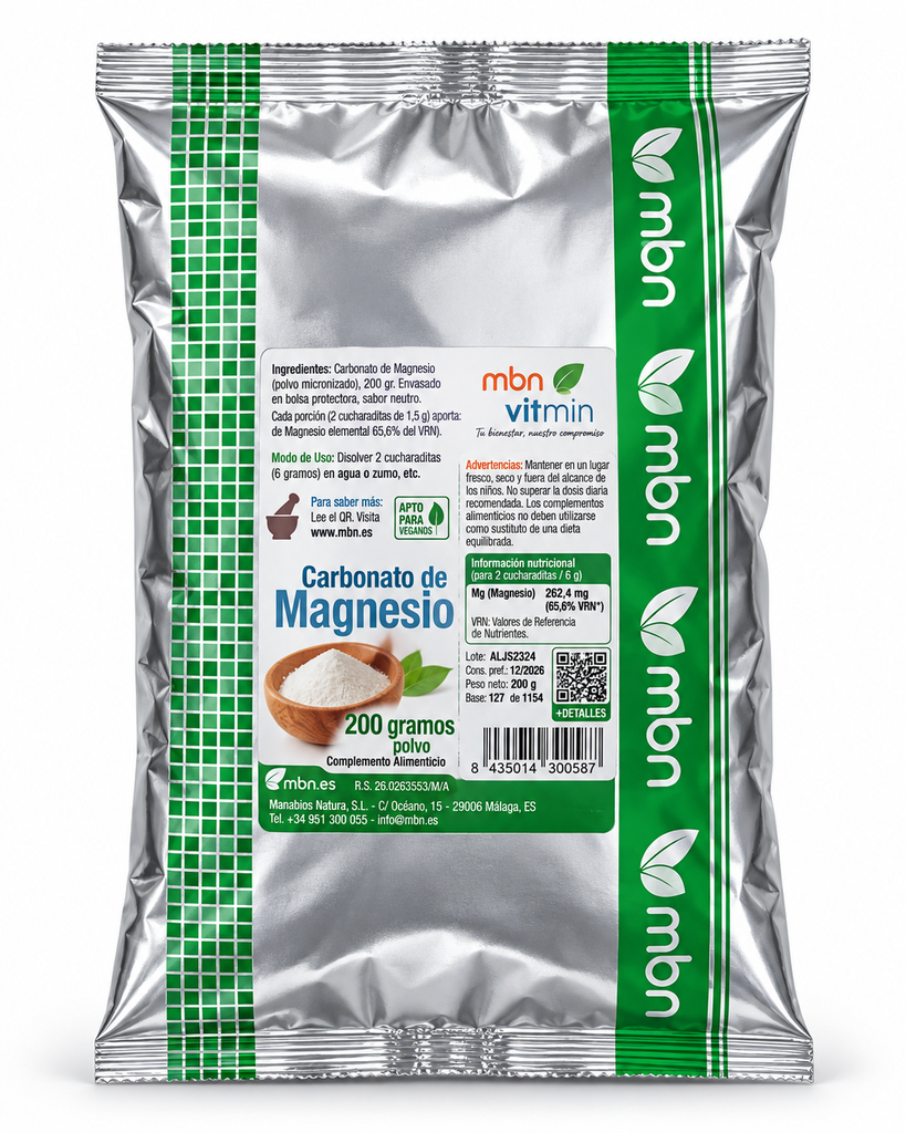 Carbonato De Magnesio 200 G. - Manabios