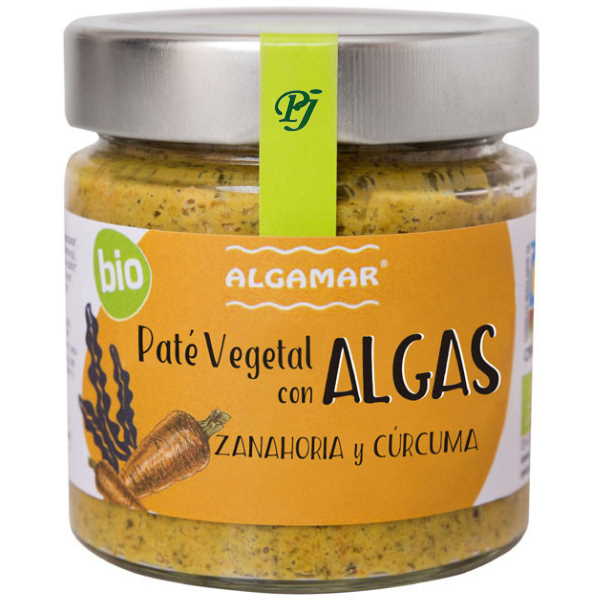 Paté Vegetal Con Algas Zanahoria Y Cúrcuma Bio 180 G. - Algamar