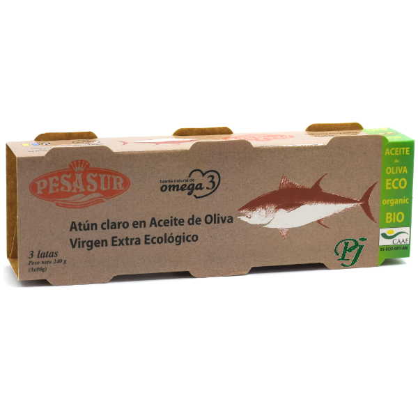Atún Claro Aceite Oliva Virgen Extra 3 x 80 G. - Pesasur