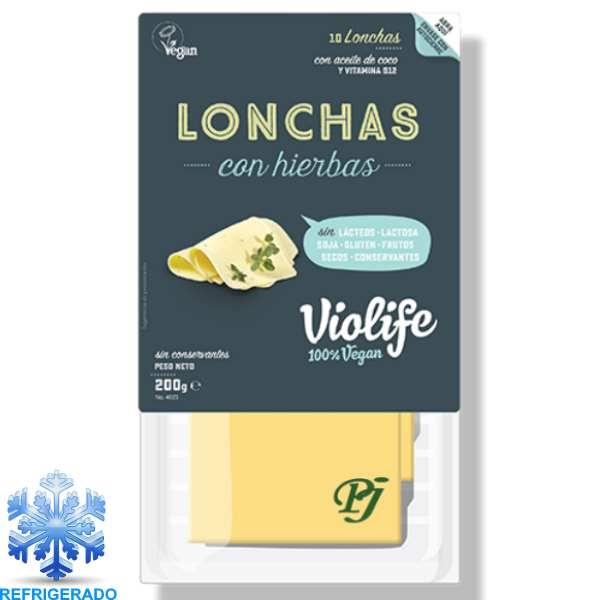 Queso Lonchas Finas Hierbas 200 G. 10 Lonchas - Violife