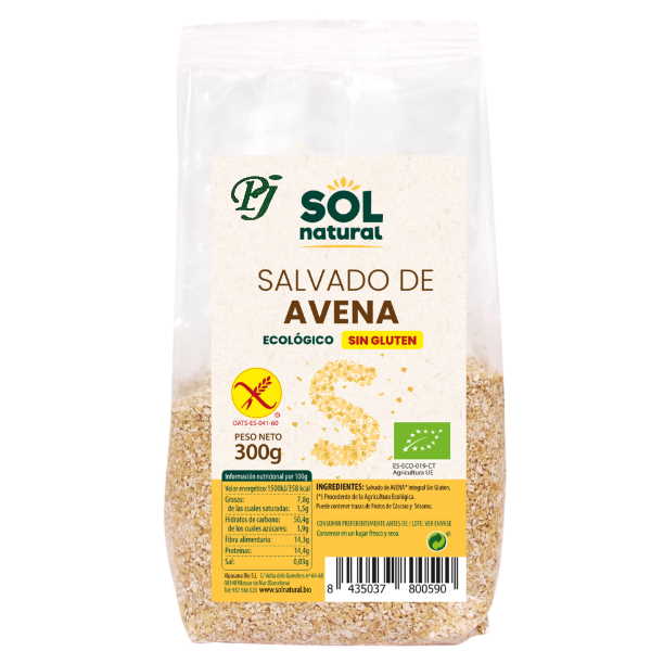 Salvado De Avena Integral Sin Gluten 300 G. - Sol Natural