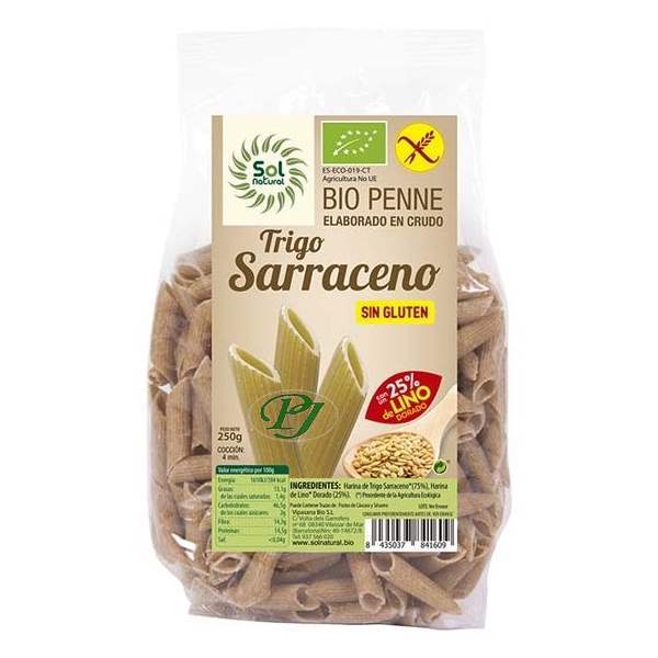 Macarrones Penne Trigo Sarraceno Lino Sin Gluten 250 G. - Sol Natural