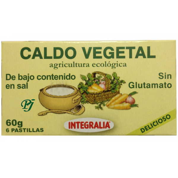 Caldo Vegetal Bajo En Sal Sin Glutamato Eco 6 Cubitos 6 X 10 G. - Integralia