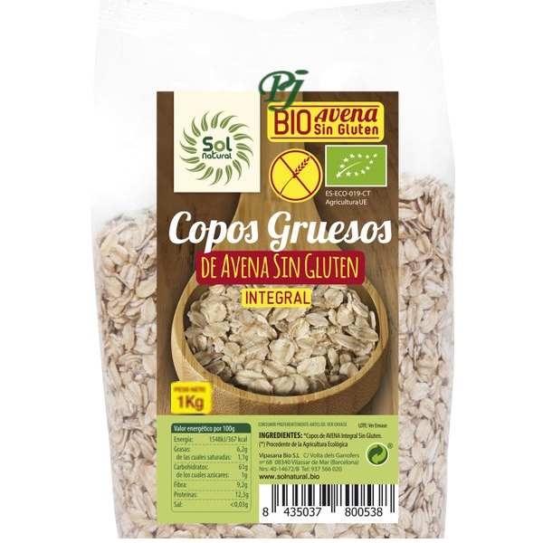 Copos Avena Sin Gluten Gruesos 1 Kg. - Sol Natural