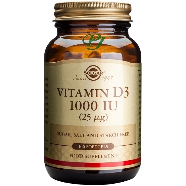 Vitamina D3 100 Perlas 1000 Ui. - Solgar