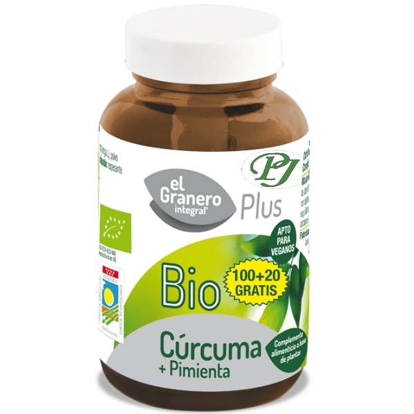 Cúrcuma + Pimienta Bio 100 + 20 Cápsulas - El Granero