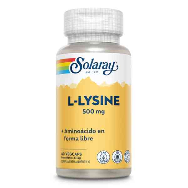 L Lysine 60 Vegcáps 500 Mg. - Solaray
