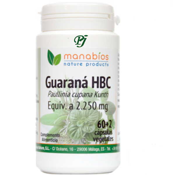 Guarana 60 + 2 Cápsulas Vegetales - Manabios