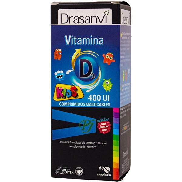 Vitamina D3 Kids 60 Comprimidos 400 Ui. - Drasanvi