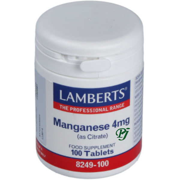 Manganeso Citrato 100 Tabletas 4 Mg. - Lamberts