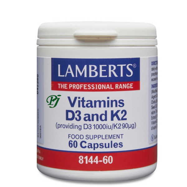 Vitamina D3 1000 Ui.+ K2 Cromo Mk7 90 Ug. 60 Cápsulas - Lamberts