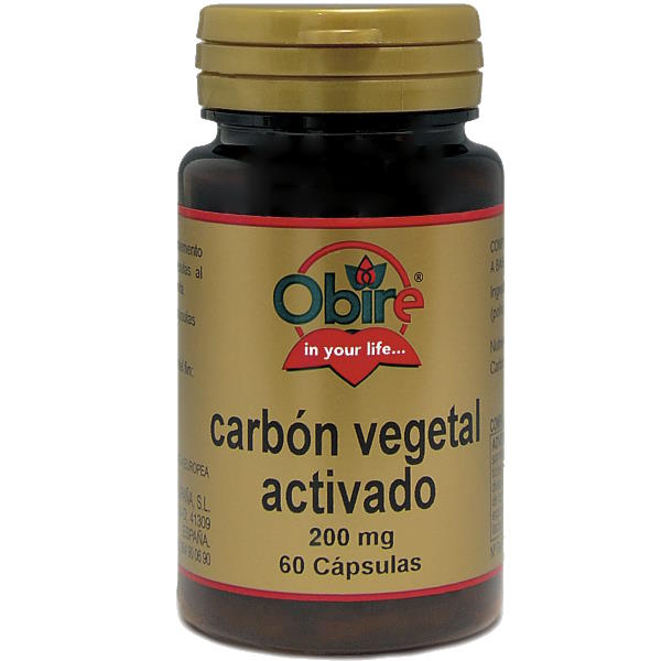 Carbón Vegetal Activado 200 Mg. 60 Cápsulas - Obire