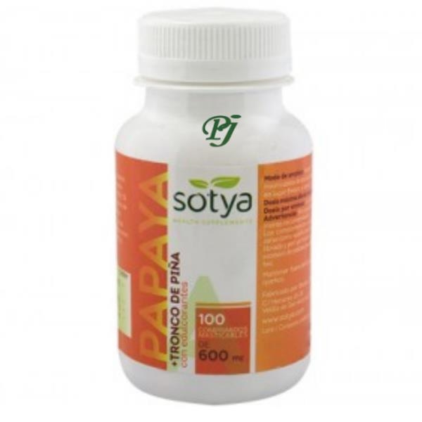 Papaya 100 Comprimidos 600 Mg. - Sotya