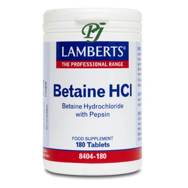 Betaina Hcl Pepsina 180 Comprimidos - Lamberts