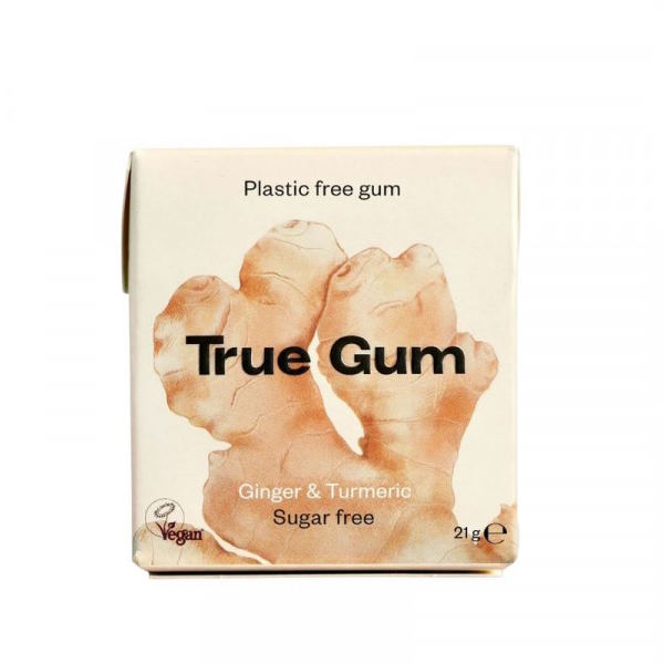 Chicle Sin Plástico Sabor Jengibre Y Cúrcuma 21 G. - True