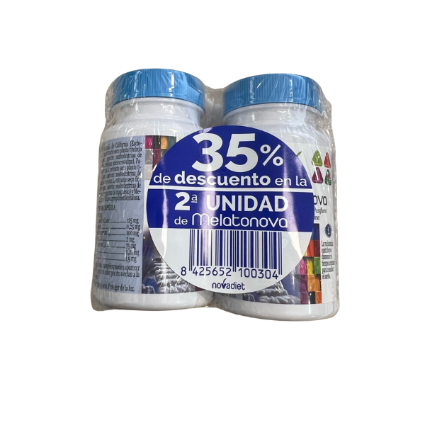 Pack Melatonova 2X60 Cápsulas 35% Descuento En 2ª Unidad - Novadiet