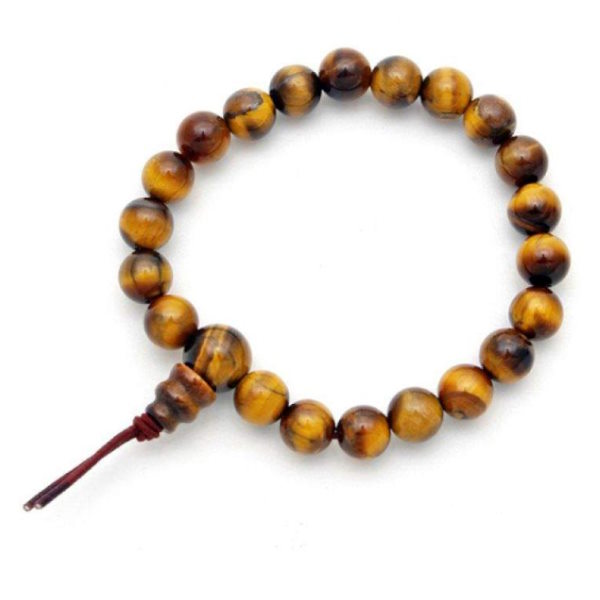 Pulsera Protección Ojo De Tigre Bola 8 Mm. - Kunugi