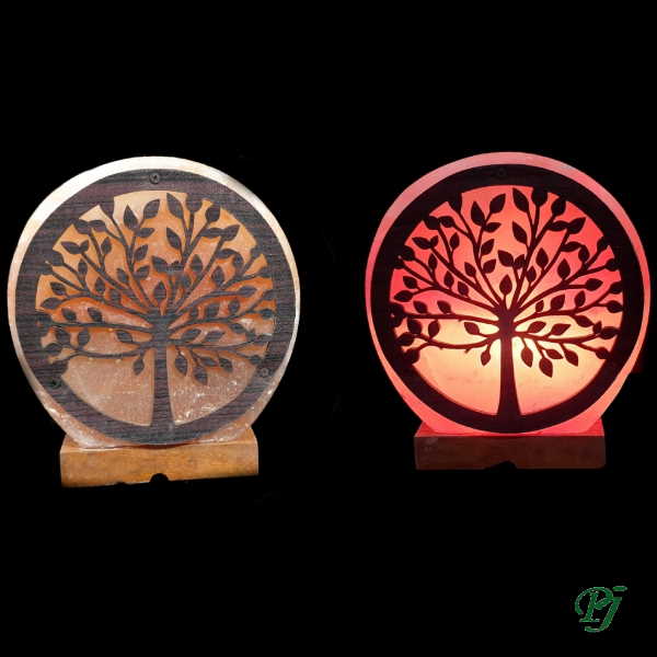 Lámpara De Sal Naranja Árbol De La Vida - Prominer
