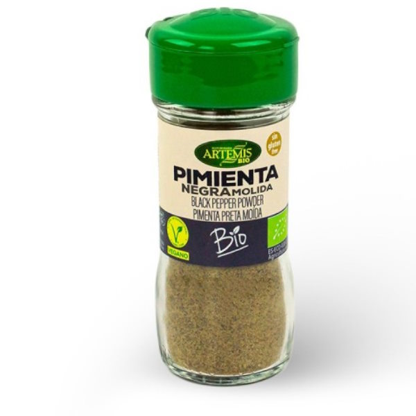 Especia Pimienta Negra Molida 40 G. Bio Sin Gluten - Artemis