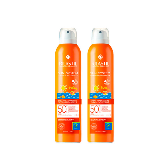 Duplo 2 x 1 Spray Solar Baby Transparente Spf50+ - Rilastil