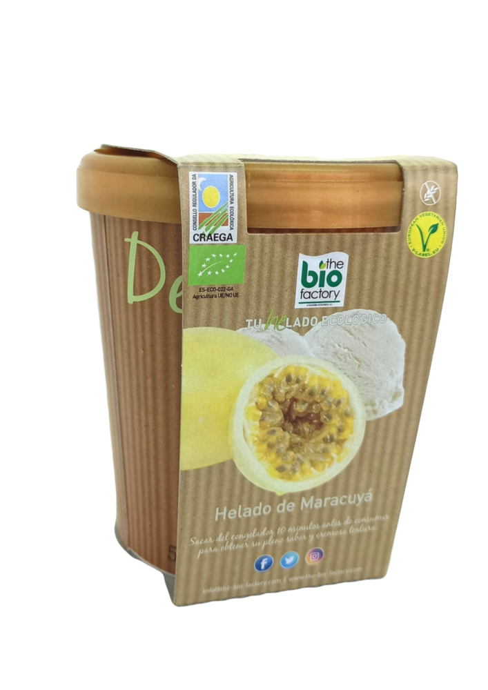 Helado Maracuyá Vegano Bio 480 Ml. - The Bio Factory