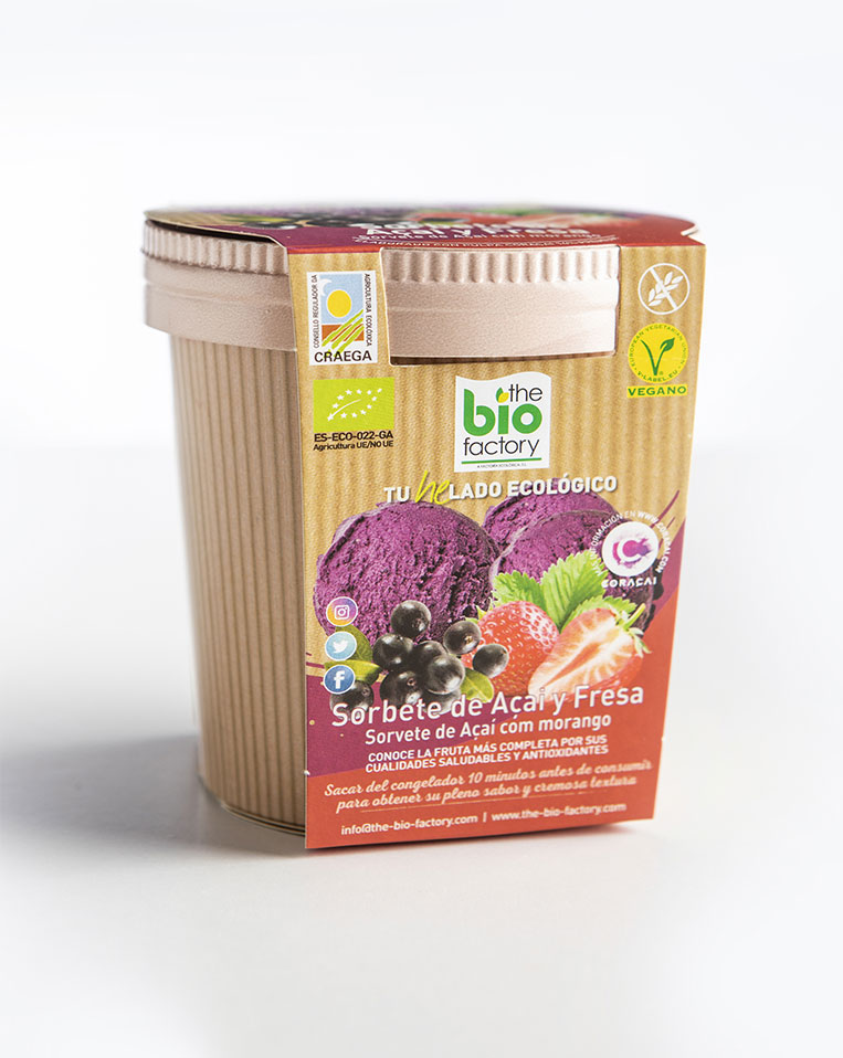 Helado Açaí Fresa Bio 480 Ml. - The Bio Factory