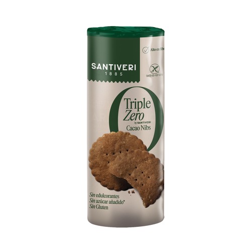 Galletas Cacao Nibs Triple Zero 210 G. - Santiveri