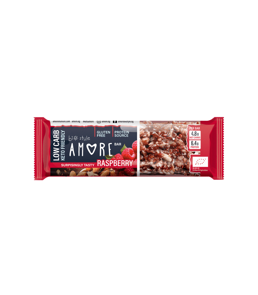 Barrita Low Carb Frutos Secos Y Frambuesas 40 G. - Amore