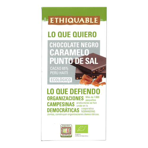 Chocolate Negro Caramelo Punto De Sal Bio 100 G. - Ethiquable