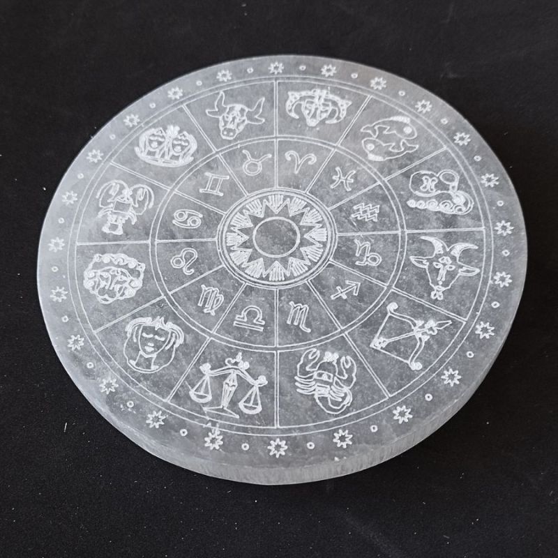 Placa Selenita Zodiaco 15 Cm. - Kunugi
