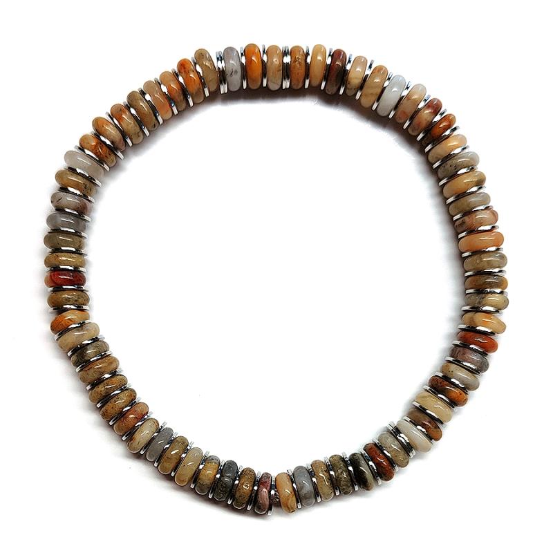 Pulsera Hombre Jaspe Paisaje 6 Mm. - Kunugi