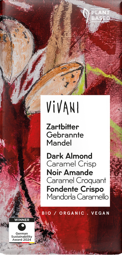 Chocolate Negro Con Almendra Garrapiñada Bio 80 Gr - Vivani