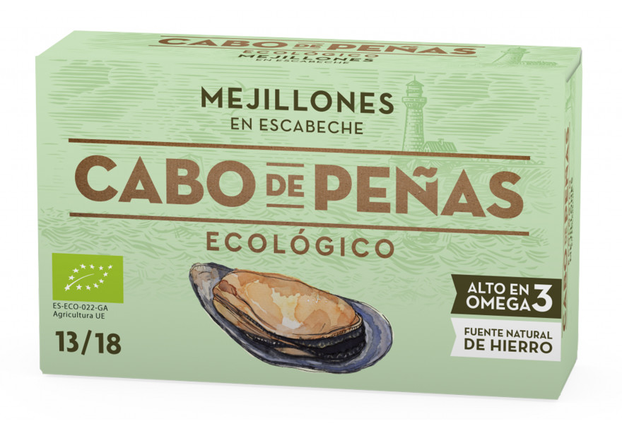 Mejillones Escabeche 13/18 Aceite De Oliva Virgen Extra Ecológico - Cabo De Peñas