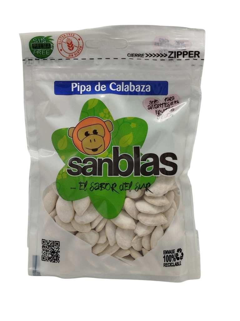 Pipa Calabaza Tostada Aguasal Bolsa Zipper 125 G. - San Blas