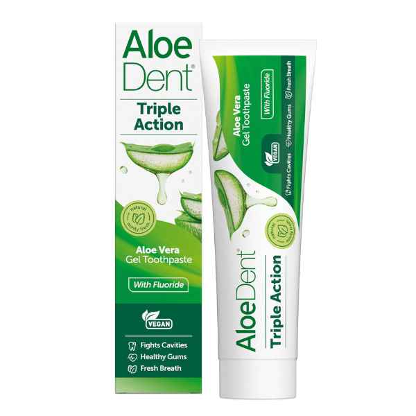 Dentifrico Con Aloe y Fluor 100 Ml. Tripleaction - Aloedent