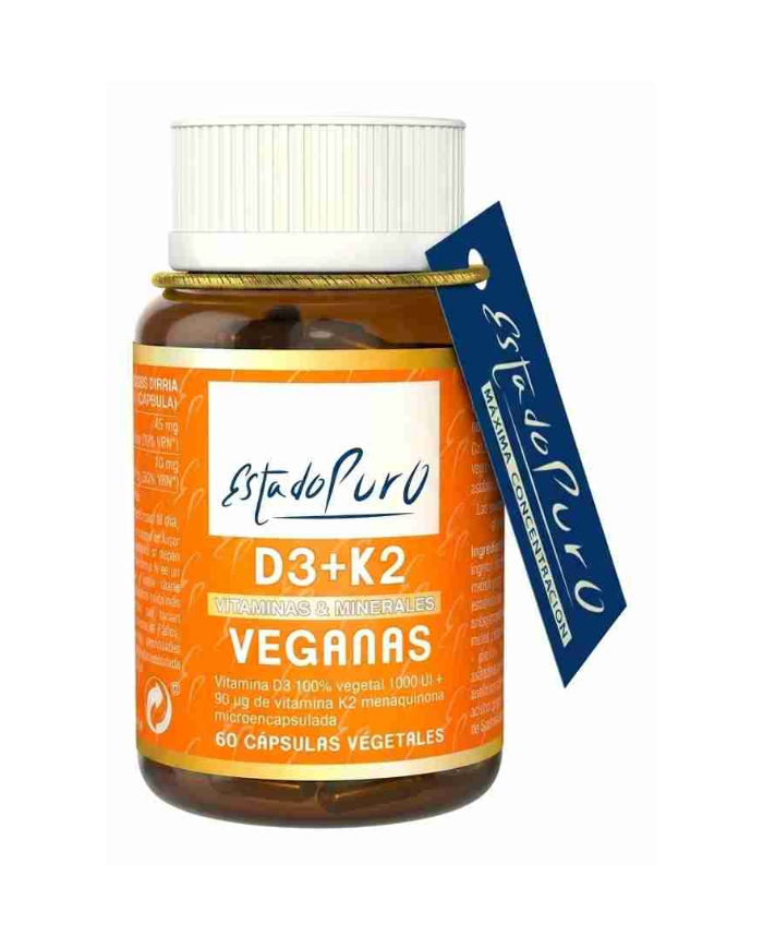 Vitamina D3 + K2 Estado Puro 60 Cápsulas Veganas - Tongil