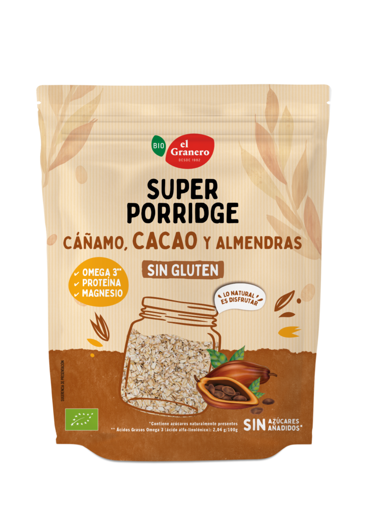 Súperporridge Cacao Sin Gluten Bio 350 G. - El Granero