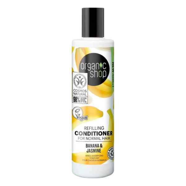 Acondicionador Rellenador Cabello Normal Plátano Y Jazmín 280 Ml. - Organic Shop