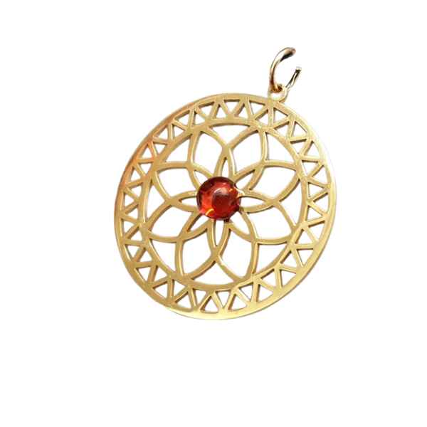 Colgante Acero Dorado Mandala Ámbar - Prominer