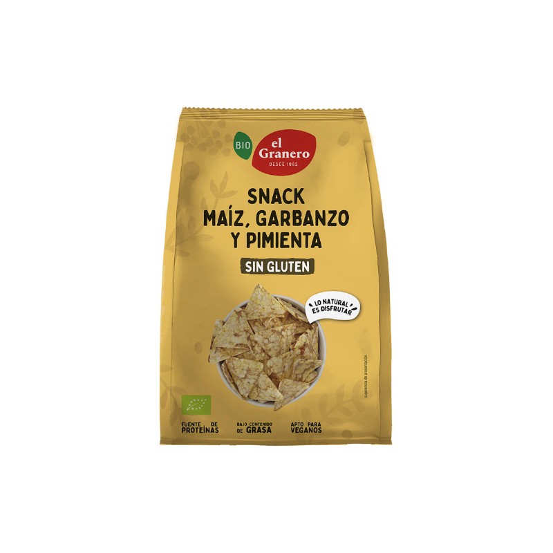 Snack De Maíz Garbanzo Y Pimienta Bio 60 G. - El Granero