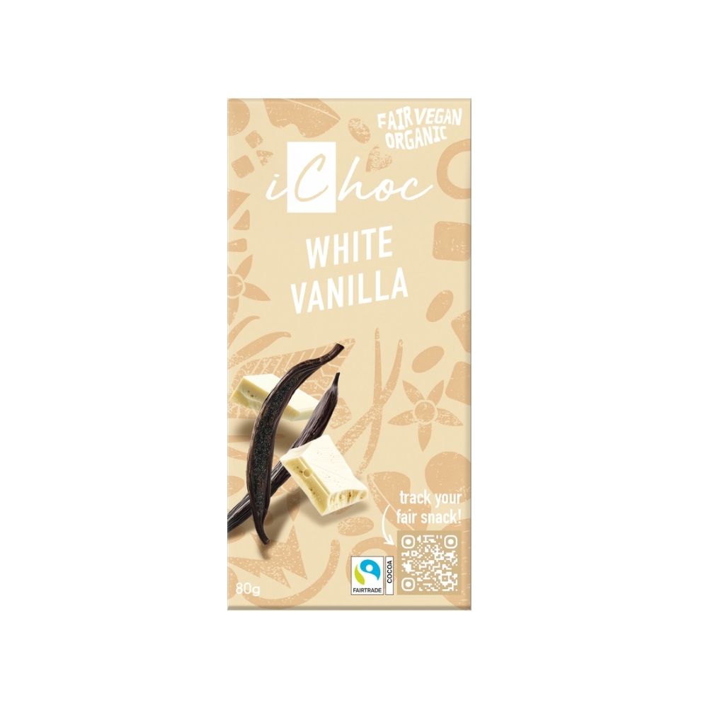 Chocolate Vegano White Vainilla 80 G. - Ichoc