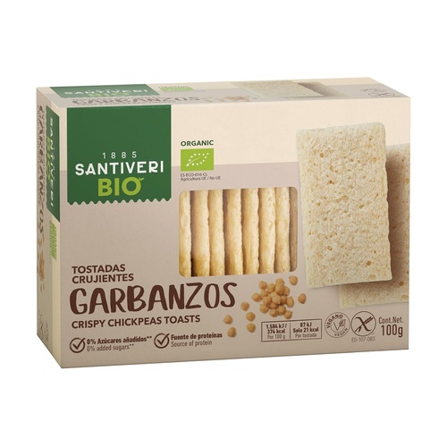 Tostadas Crujientes Garbanzos 100 G. - Santiveri